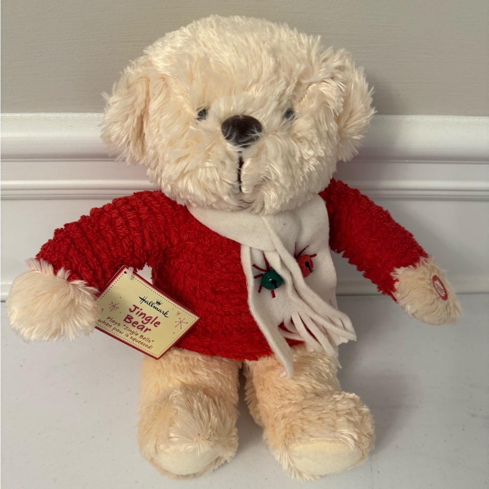 Hallmark Red and Cream Stuffed Bear